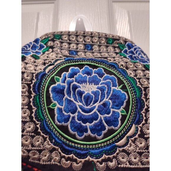 Backpack embroidered floral bag. Without straps 14”‎ tall 10” wide main image 3